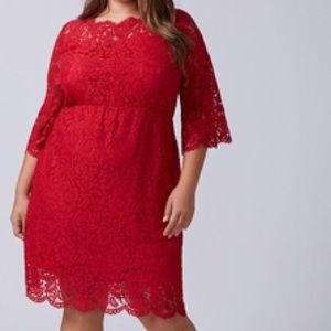 Lane Bryant SZ 22 NWT Red Lace Dress